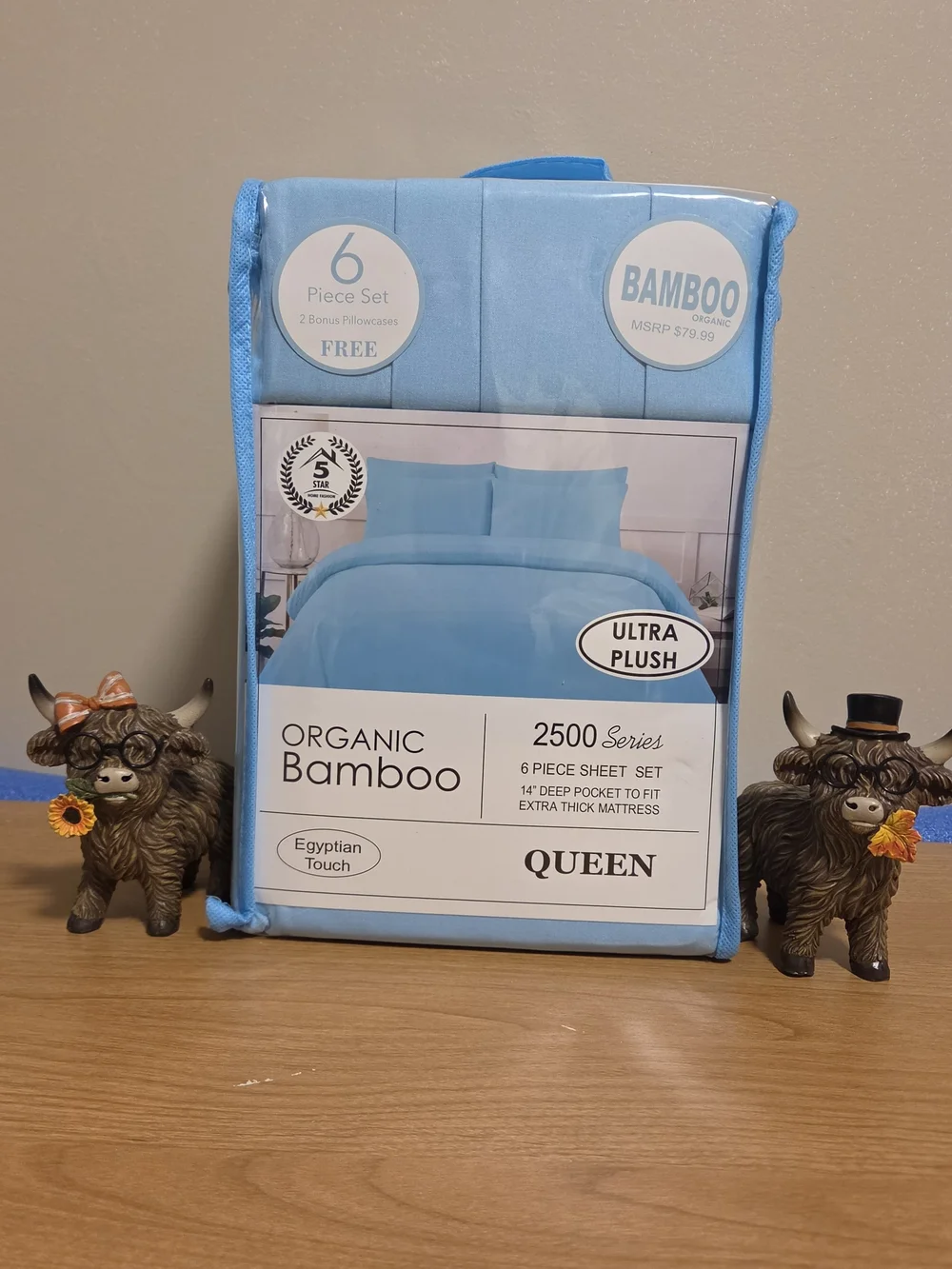 Oganic Bamboo Queen Sheet Set - Sky Blue